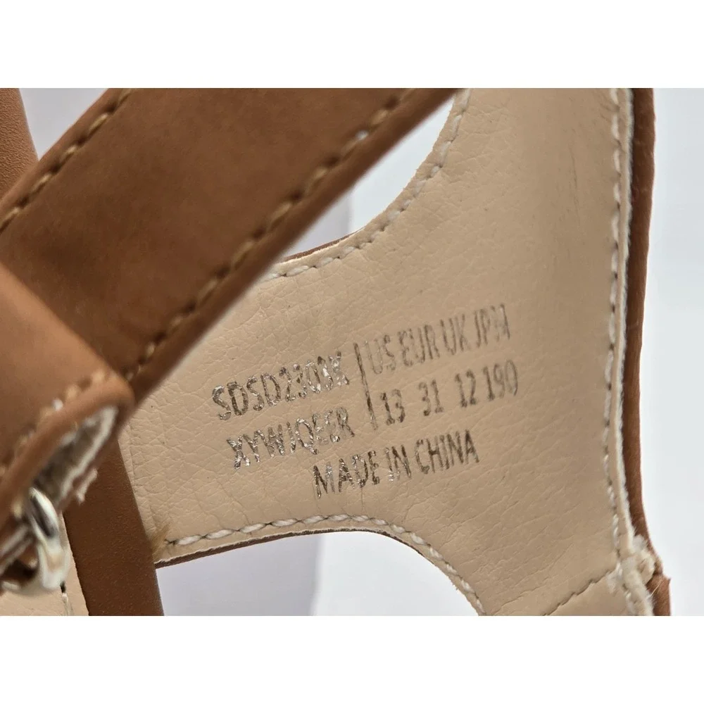 NIB Dream Pairs Girls Espadrille‎ Flatform Platform Wedge Sandal - Brown - Sz 13